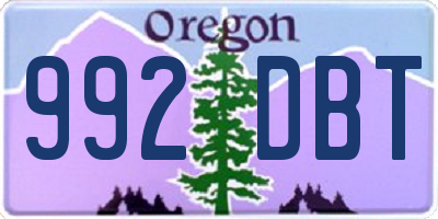 OR license plate 992DBT