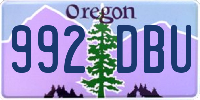 OR license plate 992DBU