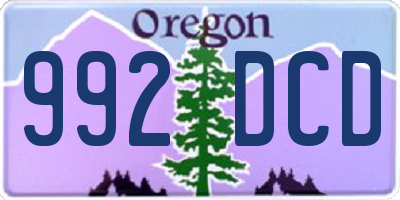 OR license plate 992DCD