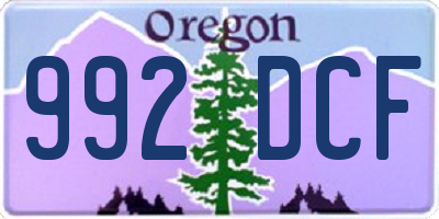 OR license plate 992DCF
