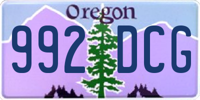 OR license plate 992DCG