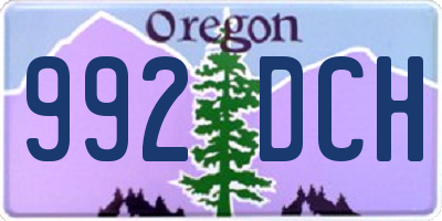 OR license plate 992DCH