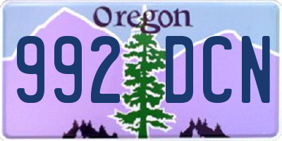 OR license plate 992DCN
