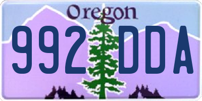 OR license plate 992DDA