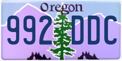 OR license plate 992DDC