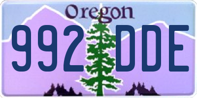OR license plate 992DDE