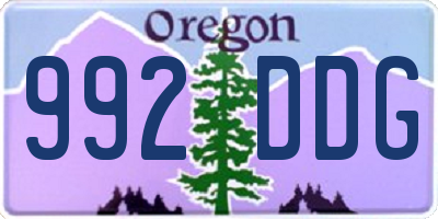 OR license plate 992DDG