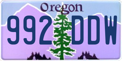OR license plate 992DDW