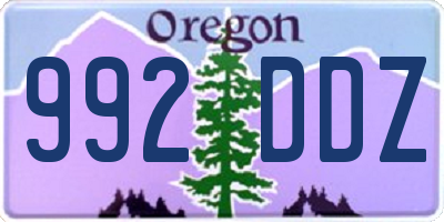 OR license plate 992DDZ