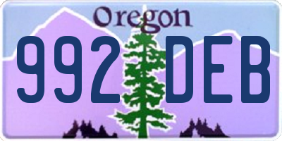 OR license plate 992DEB
