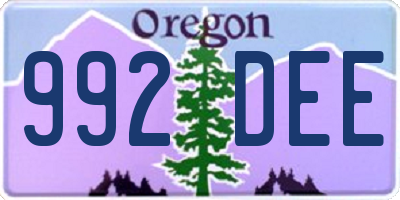 OR license plate 992DEE