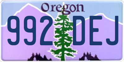 OR license plate 992DEJ