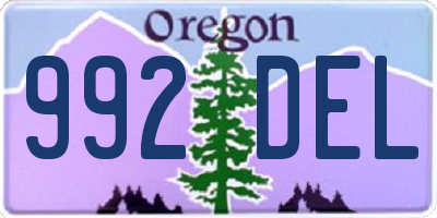 OR license plate 992DEL