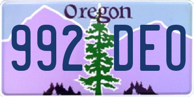 OR license plate 992DEO