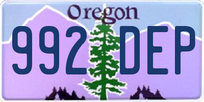 OR license plate 992DEP