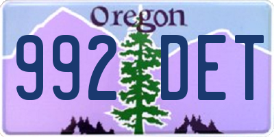 OR license plate 992DET