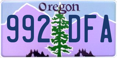 OR license plate 992DFA
