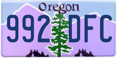OR license plate 992DFC