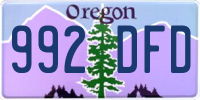 OR license plate 992DFD