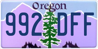 OR license plate 992DFF