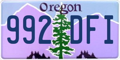OR license plate 992DFI