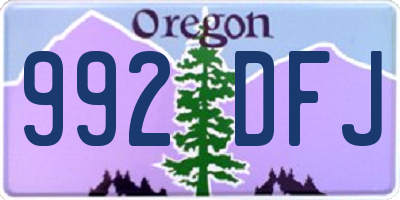 OR license plate 992DFJ