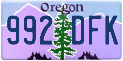 OR license plate 992DFK