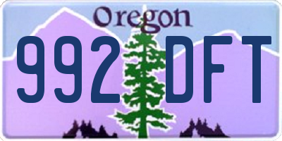 OR license plate 992DFT