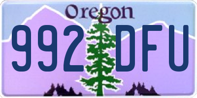 OR license plate 992DFU