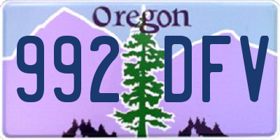 OR license plate 992DFV