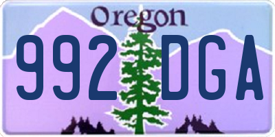 OR license plate 992DGA