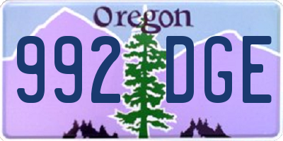 OR license plate 992DGE