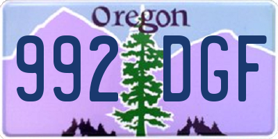 OR license plate 992DGF