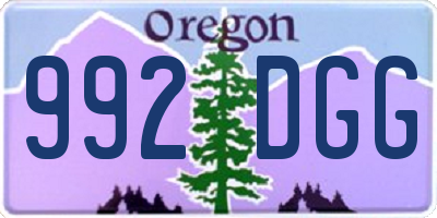 OR license plate 992DGG