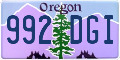 OR license plate 992DGI