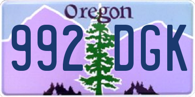 OR license plate 992DGK