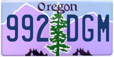 OR license plate 992DGM