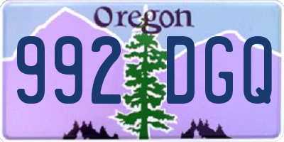 OR license plate 992DGQ