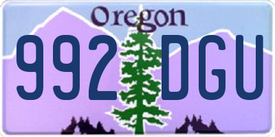 OR license plate 992DGU