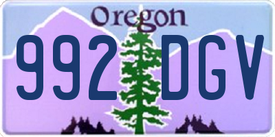 OR license plate 992DGV