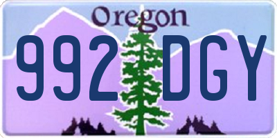 OR license plate 992DGY