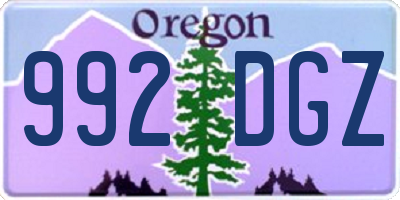OR license plate 992DGZ