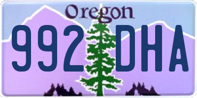 OR license plate 992DHA
