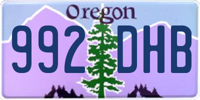 OR license plate 992DHB