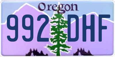 OR license plate 992DHF