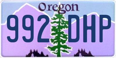 OR license plate 992DHP