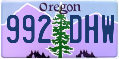 OR license plate 992DHW
