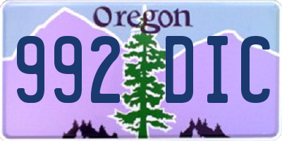 OR license plate 992DIC