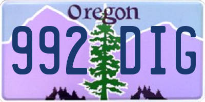 OR license plate 992DIG