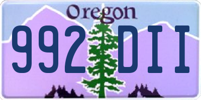 OR license plate 992DII